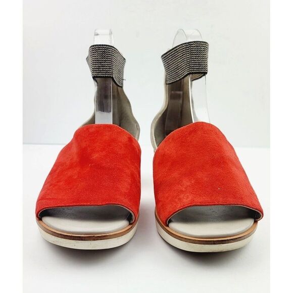 Lori‎ Goldstein Suede Red/White Sandals - Size 7.5 - Picture 3 of 8